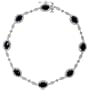 10k White Gold 7" Stone Bracelet, w/ 5.80 Total Carat Oval Cut (6x4mm) Black Sapphire Stones & Brilliant Cut Diamonds, 1/4" (6.5mm) wide