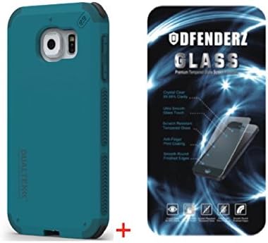 PureGear DualTek Extreme Shock Case for Samsung Galaxy S6 + Transparent Tempered Glass Screen Protector (Caribbean Blue Case + Tempered Glass)