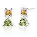 2.00 Carats Peridot/Citrine Round Trillion Cut Earrings in...