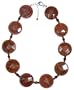 Sterling Silver Fire Agate Disc Necklace, 16-18"