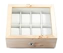 Compact 8 Watch Storage Case Display Box Mapa Wood New