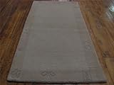 IMAGE OF 2'3 x 4'6 Beige Hand Knotted Wool Modern Tibet Rug