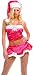 Sexy Satin Rhinestone Christmas Skirt And Hat Costume