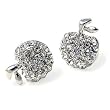 Clear Crystal Apple Stud Earrings Fashion Jewelry
