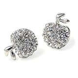 Clear Crystal Apple Stud Earrings Fashion Jewelry