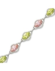 Sterling Silver 7.5 Inch Multicolor CZ Bracelet - 7.5 Inch