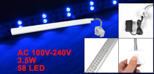 Como 3.5W 58 LEDs White Blue Light Aquarium Clip Lamp AC 100V-240V 50-60Hz
