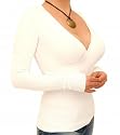 Blue Banana Ivory V Neck Clingy Jumper