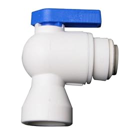 Valve, Ball, Polypropylene, Female Elbow 1/4'' push to connect tube, 3/8'' NPT(F), 1/each