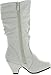 Bag56 Kids Dual Strap Rhinestone Button Slouch Kitten Heel Mid Calf Riding Boots