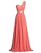 Get Bridesmaid Dress 1-2 Days From Fashion Plaza One-Shoulder Chiffon D0126