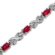14K White Gold Ruby and Diamond Bracelet