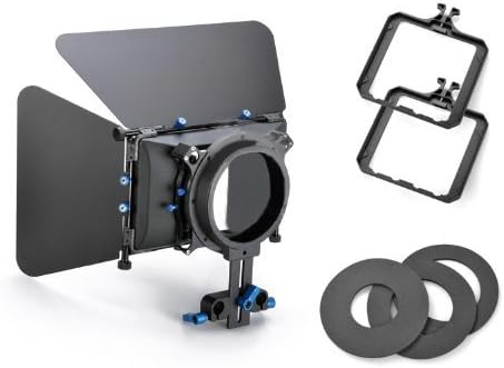 POTOLON Compact Pro Professional Video Camera Matte Box for 15mm Rod Follow Focus Rig Dv 4x4 Rotatable Filter for Canon 550d 500d 600d 1100d 60d 50d 40d 5d 5dii 5diii Nikon D300 D5100 D3100 D3000 D5000 D90 D7