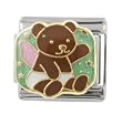 SilverBin Enamel Paint Angel Teddy Bear Stainless Steel Italian Charm Link