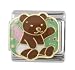 SilverBin Enamel Paint Angel Teddy Bear Stainless Steel Italian Charm Link