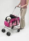 Dog Pet Stroller Car Seat Carrier All In One Pink