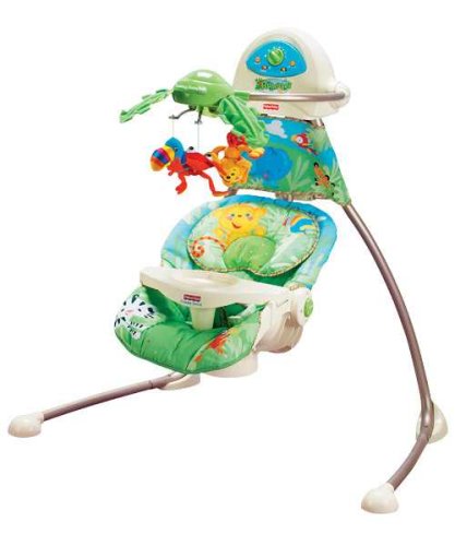 Childrens Toyshop   : Fisher price Rainforest Open-Top Cradle Swing