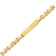 14K Yellow Gold Hugs and Kisses Engravable ID Bracelet - 7 inches