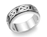 14K White Gold Celtic Warrior Wedding Band