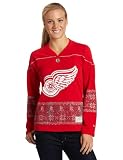NHL Women's Detroit Red Wings Fair Isle Fashion Jersey (Red, Small)