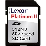 Platinum II Secure Digital 512 60X, 9MB/S Speed Rating, (Retail Package)
