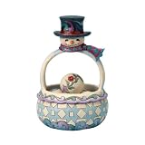 Jim Shore Heartwood Creek from Enesco Snowman Basket Figurine 8.25 IN