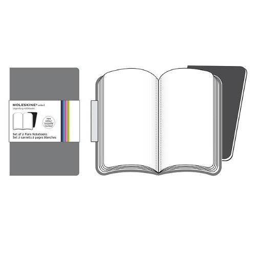 Moleskine Volant Notebook Plain, Grey XSmall Set of 2 Harvard Book