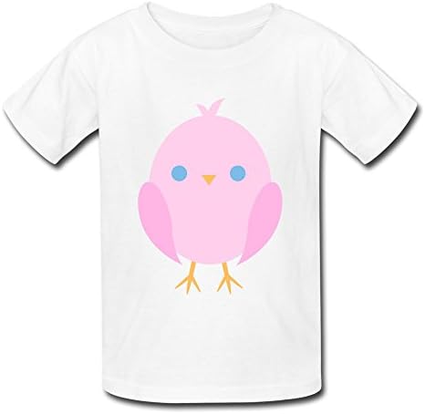 VAVD Youth Cute Baby Chicken Kids Boys And Girls Short Sleeves T-Shirt L White