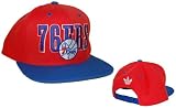 Philadelphia 76ers Adjustable Straight Name and Logo Snapback Baseball Cap - Red