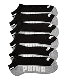 Puma - Mens 6 pack Runner Cotton Athletic Socks Black Charcoal White P79091-008
