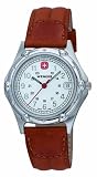 Image of Wenger Standard Issue White Dial Brown Strap Watch