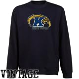 NCAA Kent State Golden Flashes Navy Blue Distressed Logo Vintage Premium Crew Neck Fleece Sweatshirt