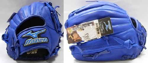 ミズノ　新垣モデル　２ＧＹ８６１０１（２２）　Ｒブルー　投手用　右投用　ビューリーグ　プロフェッショナル　少年用軟式野球用グラブ