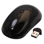 Mini Bluetooth Wireless Notebook Optical Laser Mouse + Dongle - Black