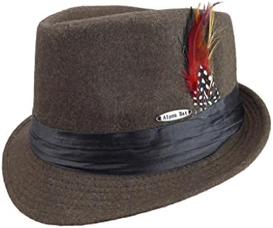 Essence Of Europe Gifts Men's German Fedora Hat W/ Deluxe Feather X-Large Brown