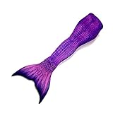 Mertailor Kids Mermaid Tail for Swimming, Monofin Included (6, Magenta Plum)