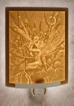 Fairy Mother &amp; Child Curved Lithophane Night Light - David Delamare Art
