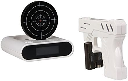 Quick Shopping™Infrared Gun Shoot Target Alarm Clock (White)