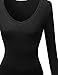 MBE Women's Classic Cotton-Blend 3/4 Sleeve V-neck Longsleeve Top