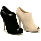 New Womens Stiletto Heel Peep Toe Shoe Boots Sz 3-8