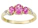 10KT 1.20CTW LAB CREATED PINK SAPPHIRE WITH DIAMOND ACCENT RING