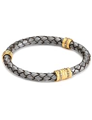 Paige Novick Braided Leather "Surf Club" Slate Bangle Bracelet