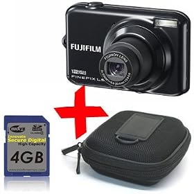 eHome Bundle: Fuji L55 black Digital Camera +4GB +Case (Fujiflim Finepix L55, 12MP, 3xOptical Zoom, 2.4" LCD, Li-ion Rechargeable Battery)
