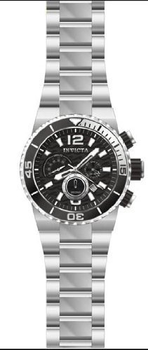 Invicta Men's 1341 Pro Diver Chronograph Black Textured Dial Stainless Steel Watch