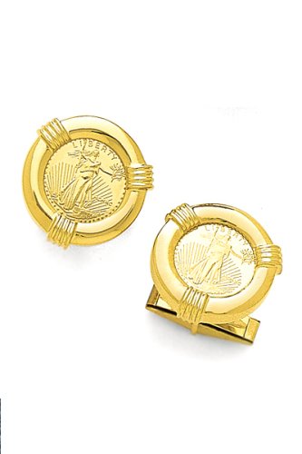 14k Solid Gold Coin Cufflinks