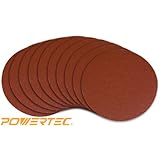POWERTEC 110280 6-Inch PSA 240 Grit Aluminum Oxide Sanding Disc, Self Stick, 10-Pack
