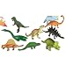 Dinosaurs Playset: 14 piece set of 3 to 5.5 inch long Plastic Dino Figures