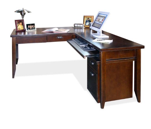 Tribeca Loft Cherry LShaped Table Desk with File Tribeca Loft Umber Cherry