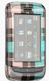 NEW Burbbery Style Checkbox Checkered Blue Brown Snap-On Cover Case Cell Phone Protector for LG GR500 XENON