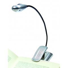 Idena 407223 LED Leselampe mit Clip und 3 AAA Batterie, silber